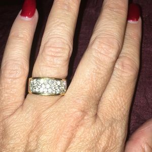 💚31 stones goldtone wide band